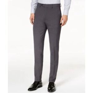 CALVIN KLEIN Mens Grey STRETCH Skinny Fit Business Dress Pants Slacks 38x34